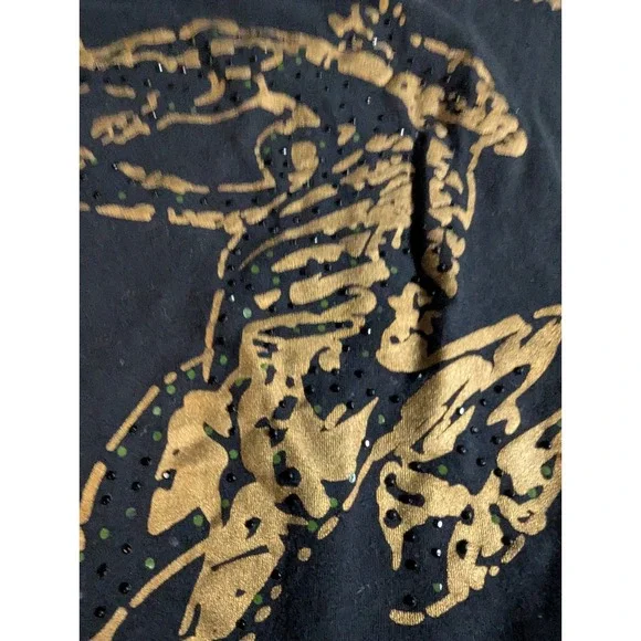 Vintage Ed Hardy Long Baby Tee Panther Rose Tattoo Tunic Christian Audigier L - Picture 13 of 15